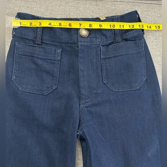 Anthropologie The Colette Crop High-Rise Wide-Leg Dark Blue Jeans by Maeve - Picture 8 of 14